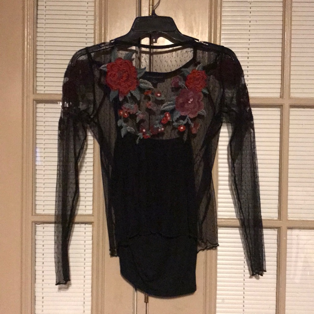 Black floral top